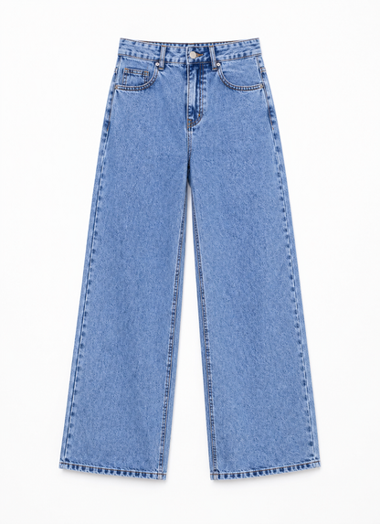 Calça Jeans Wide Leg Cintura Alta