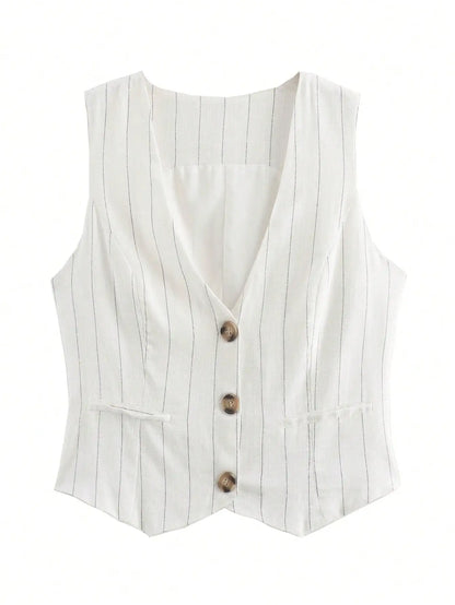 Colete Risca de Giz Branco