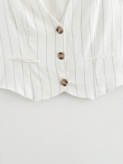 Colete Risca de Giz Branco