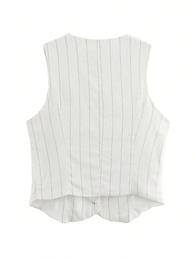 Colete Risca de Giz Branco Babi