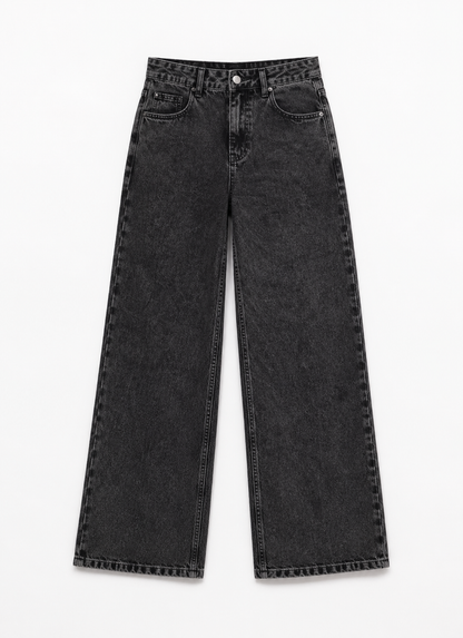 Calça Jeans Wide Leg Cintura Alta